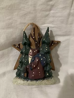 Greg Guedel Midwest Cannon Falls Santa Pine Tree Star Ornament G G Folk Art • $24.99