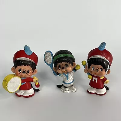 Monchhichi 1979 Vintage 3 PC Monchichi Sekiguchi PVC Mini Figures LOT • $10.79