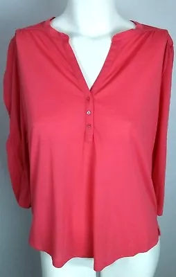 H&M Women's Knit Top Small Pink Long Sleeve V-Neck Button S • $10