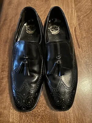Florsheim Black Tassel Wing Tip Dress Shoes Loafers Men’s 7 D Sty 632992 • $29.99