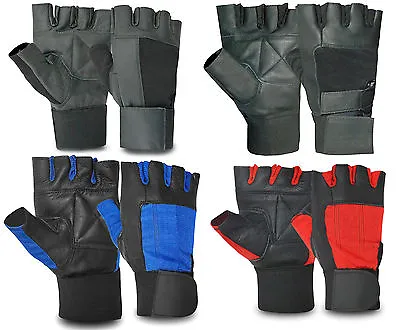 Leather Weight Lifting Fitness Gym Padded Gloves Exercise Training Wheel Chair • $7.63