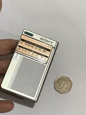 VINTAGE Sony ICF-R46 Thin Micro RADIO AM(MW)+FM Rare Beautiful Miniature Radio • $175.55