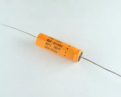 3x Sprague 8uF 350V Axial Aluminum Electrolytic ATOM Capacitor 8mfd 350VDC • $29.99