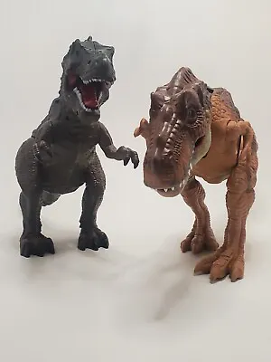 Kids Dinosaurs T Rex Light Up Eyes And Roar One Moves Its Head 17 Inches Long • $10