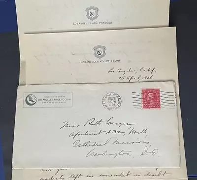 1926 USS WEST VIRGINIA NAVY SHIP LETTER 4p! LOS ANGELES ATHLETIC CLUB CA AD COIL • $9.99