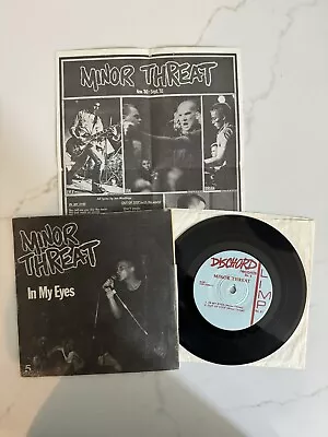 MINOR THREAT In My Eyes 7” 3rd Press Blue Labels Discord Black Flag Fugazi NYHC • $600