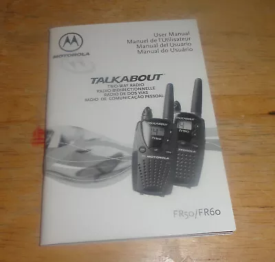 Motorola TALKABOUT  FR50 FR60  2-Way Radios / Walkie Talkies  USER MANUAL • $7.99