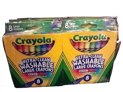 Crayola Ultra-Clean Washable Large Coloured Crayons Non-Toxic 6 Packs Of 8 • $33.99