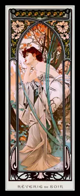 Alphonse Mucha Vintage Poster Art Nouveau Canvas Print Fridge Magnet 6.5x17 • $32.95