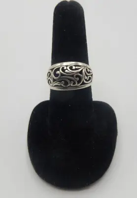 Vintage Marked Crown W Laurel Branches LD Sterling Silver Ornate 925 Ring Sz 7.5 • $39.99