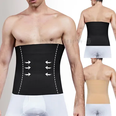 Men's Slimming Belly Control Trimmer Waist Trainer Girdle Tuck Belt Body Shaper • £9.79