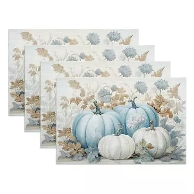 Fall Placemats Set Of 4Pumpkin Maple Leaf PlacematsAutumn Thanksgiving Kitche... • $20.90