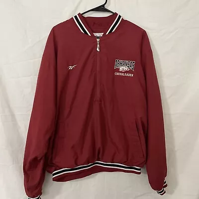 Vintage Reebok Arkansas Razorbacks Cheerleader Jacket Half Zip Pullover Sz Med • $23