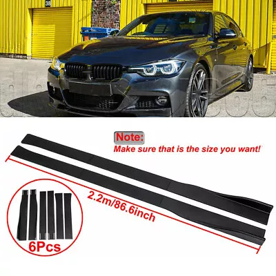 For 3 Serie F30 F31 E90 E91 Side Skirt 86.6  Extension Splitter Gloss Black 2.2m • $45.95