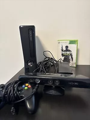 Microsoft Xbox 360 S 4GB Console - Black (1439) With HDD Kinect And MW3 • $119.99