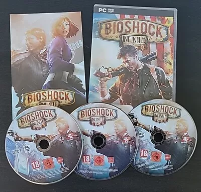 Bioshock Infinite PC DVD ROM 2K Irrational Games 3 DISCS VGC Free Postage • $14.95