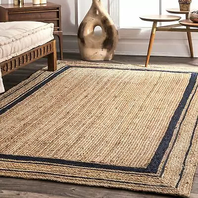 Rug Runner Natural Jute Carpet Mat Farmhouse Jute Runner Rustic Look Braided • £15.34