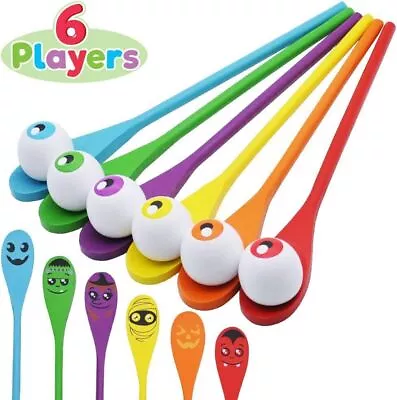 JOYIN Halloween Egg And Spoon Race Game Set; 6 Eyeballs And Spoons With Assorted • £23.41