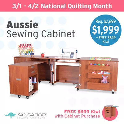 Aussie Sewing Cabinet By Kangaroo To Fit BABYLOCK Ellisimo II Gold • $1999