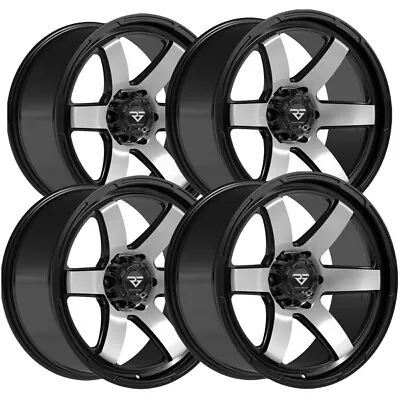 (Set Of 4) Rock Forged FF08 17x9 6x135 +0mm Black/Machined Wheels Rims 17  Inch • $595.96