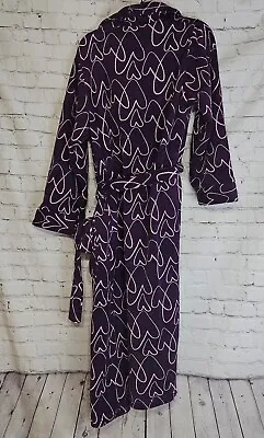 NWT Noble Mount Women's Purple/ Lilac Heart Micro Fleece Shawl Collar Robe Sz MD • $30