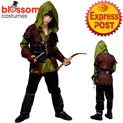 IC21 Boys Forest Archer Robin Hood Medieval Warrior Huntress Costume Book Week • $29.95