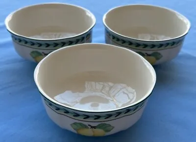 Set Of 3 Villeroy & Boch French Garden Fleurence 4 5/8  Cereal Bowls Mint • $55.95