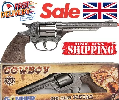 £11.59 • Buy Gonher Diecast Metal 8 Ring Shot Cowboy Die Cast Western Gun Toy