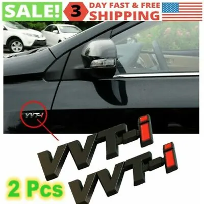 NEW 2X Black VVTI FENDER BADGE TRUNK BADGE Emblem Sticker Badge FIT ALL CARS • $14.69