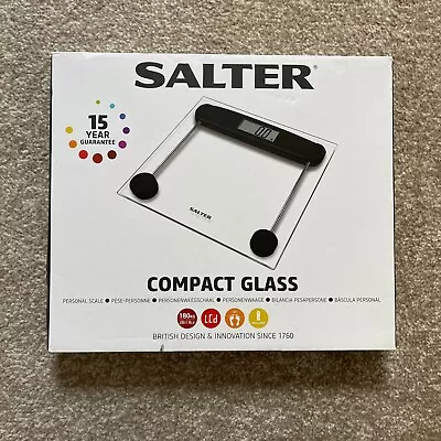 £14.95 • Buy Salter Digital Bathroom Weighing Scale Electronic Compact Tough Glass Free P&P