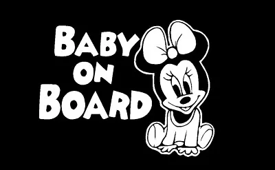 Baby On Board Minnie Mouse Vinyl Decal Custom Sticker Car Laptop Window Tumbler  • $6.71