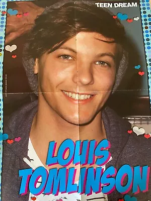 Louis Tomlinson One Direction Justin Bieber Four Page Foldout Poster • £2.84