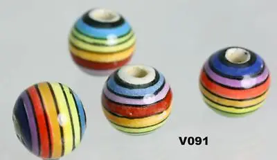 £3.99 • Buy Rainbow Ceramic Glazed Hair -Crafts  Beads , Hand Painted In Peru  V091
