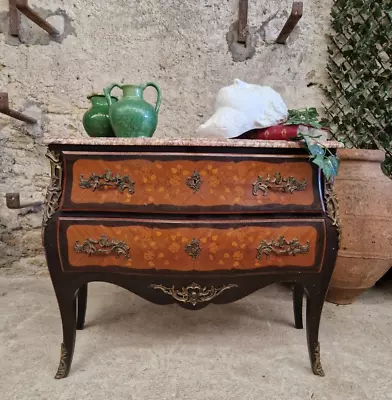 Antique French Chest Of Drawers Bombe Louis XV Style • £625