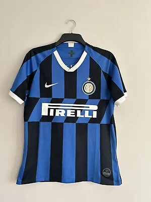 Nike Inter Milan Home Jersey 2019- 20 Mens Blue Large Short Sleeve V-Neck Top • £34.99