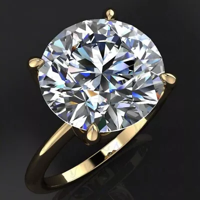 Solid 14K Yellow Gold Real 7.0ct Round Cut Lab Created HPHT Diamond Wedding Ring • $485