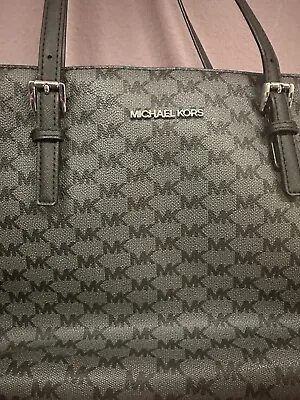 Michael Kors Black And Gray Logo Tote Bag Used • $40