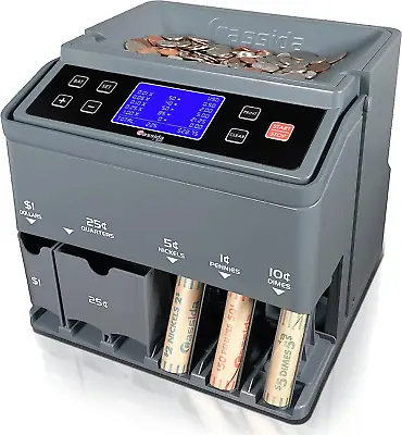 Coin Sorter And Wrapper Machine Manual With Crank Money Change Counter Sorting • $424.90