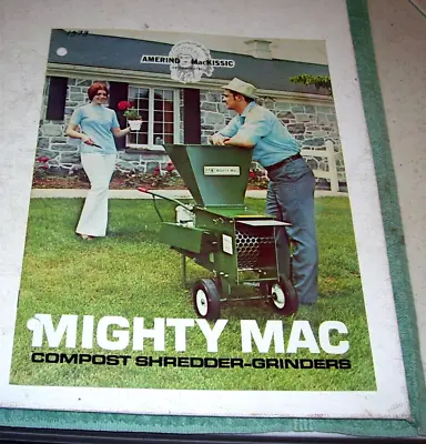 Mighty MAC Chipper Shredder 1970's Sales Brochure Amerind MacKissic 5-P 9P 12-P • $25.87