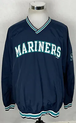 Vintage Seattle Mariners Jacket Mens XXL Pullover Windbreaker 2002 2XL • $39.95