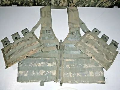 USGI Molle II ACU Fighting Load Carrier Vest W/ 2 Triple Pouches • $23.99