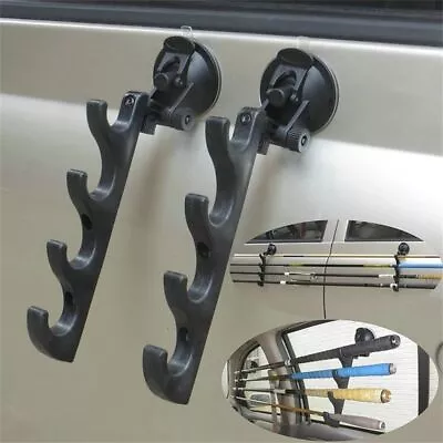 2x Car Rod Holder –Suction Cup Fishing Rod Holder For Car Window– SUV Pole Rack • $19.94