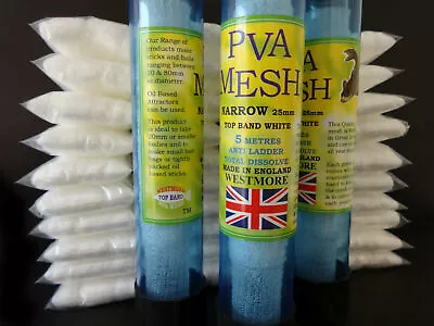 PVA MESH NARROW 25mm QUALITY REFILLS Or TUBE Make Stocking Carp Boilie Bait Bags • £68