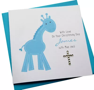 Personalised Handmade Boys Christening Or Baptism Card • £3.49