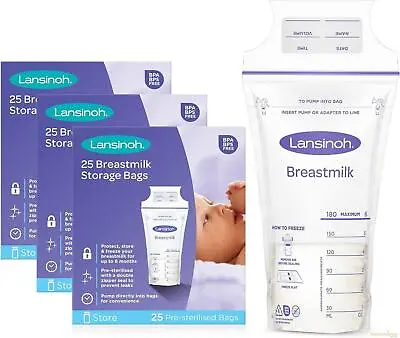 Lansinoh Breast Milk Storage Bags (25 Pack) • £6.98