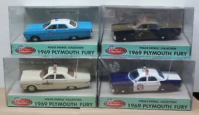 1969 PLYMOUTH FURY POLICE CARS - 1/43 Scale - White Rose - 4 CHOICES • $22