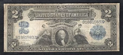 Fr. 250 1899 $2 Two Dollars “mini Porthole” Silver Certificate Currency Note • $249.95