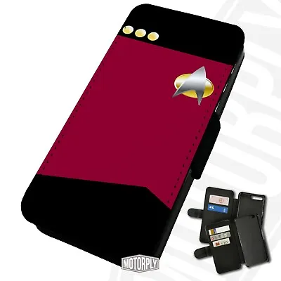 £9.75 • Buy Printed Faux Leather Flip Phone Case For IPhone -  Red-Shirts-Star-Trek