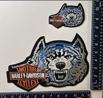 Authentic Rare XL Wolf Vintage Harley-Davidson Patches / Emblems Set • $69