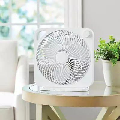 Mainstays 9 Inch Personal Box Fan With 3 Speeds White • $15.99